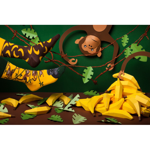 "Skarpetki Monkey Business z małpkami i bananami"