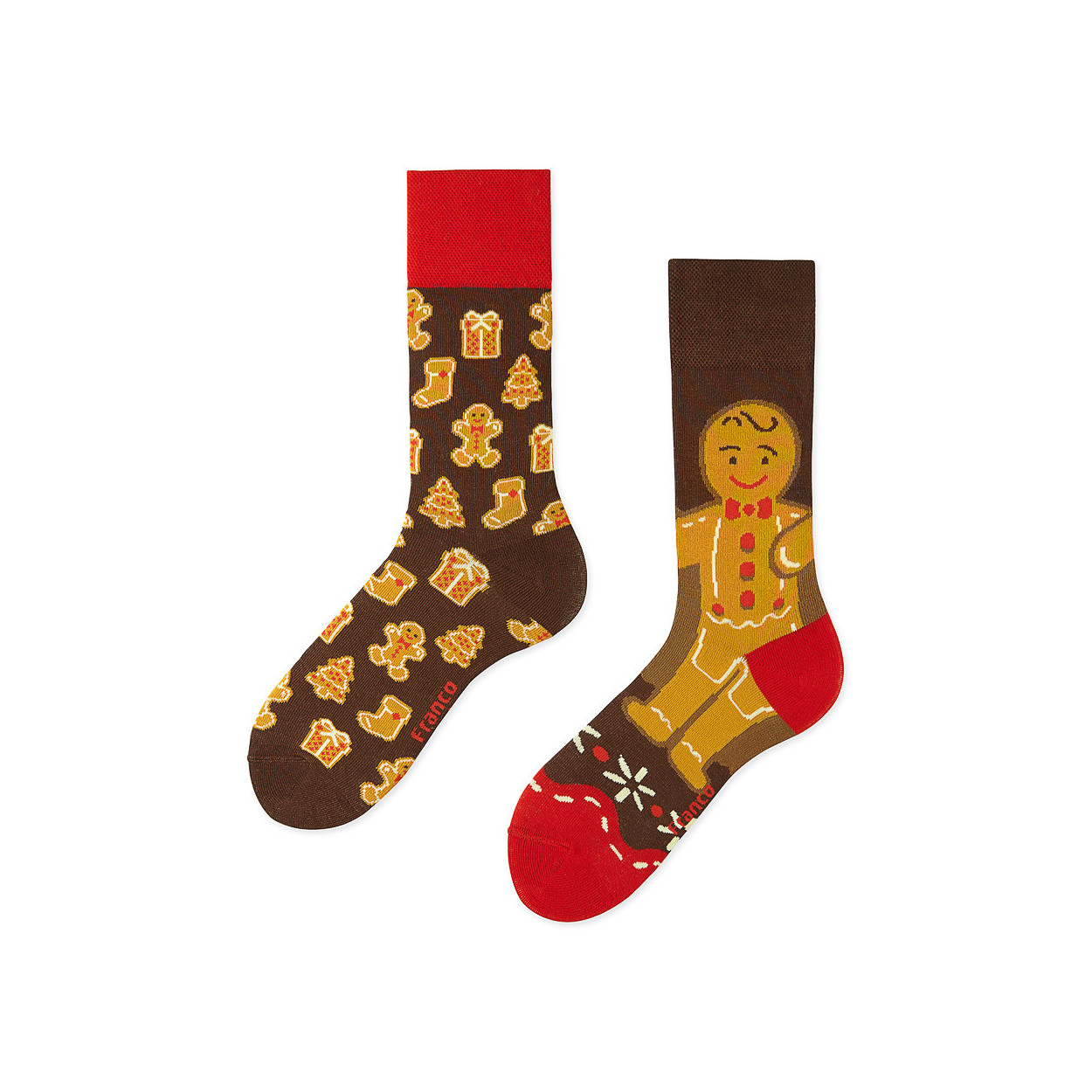 "Skarpetki z ciasteczkowym ludzikiem i świątecznymi pierniczkami - Franco Socks"