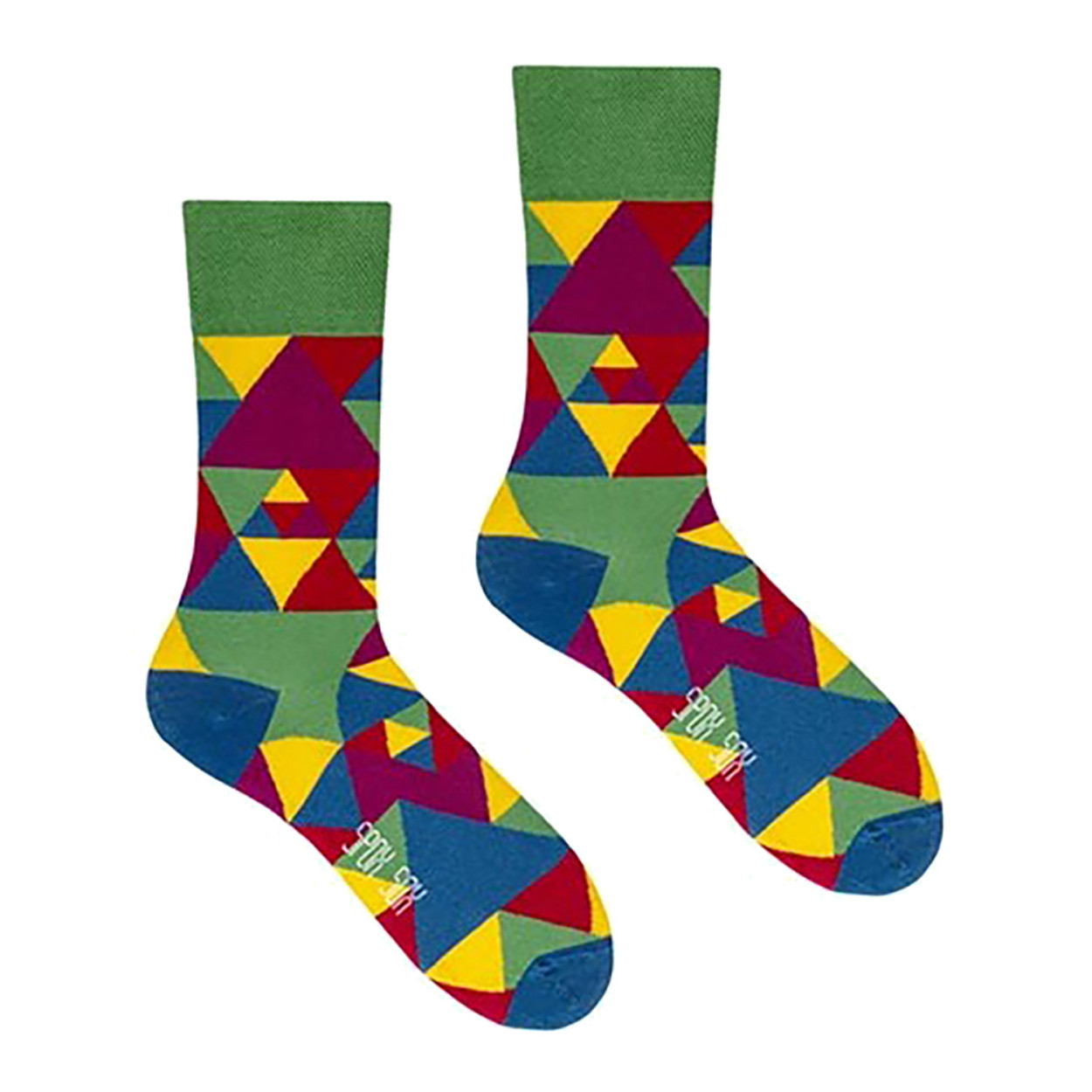 Kolorowe Skarpetki "Geometria Kolorów" od Spox Sox – Trójkąty w harmonii kolorów