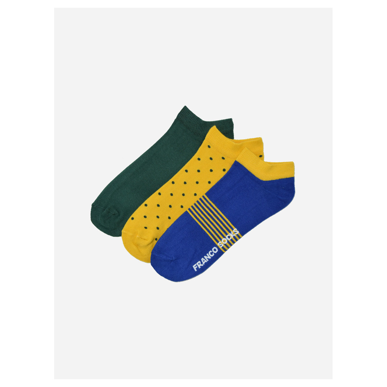 Kolorowe stopki męskie kropki paski trzy kolory / 3-pak